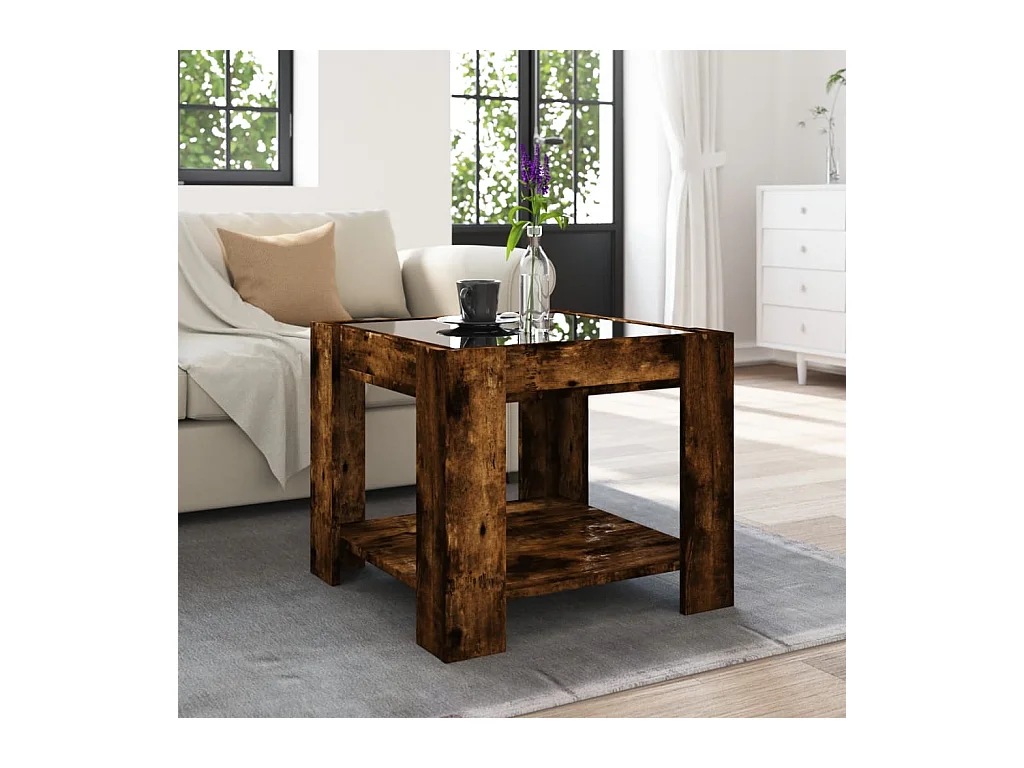 Mesa de centro-Mesa auxiliar madera contrachapada negro 90x45x35 cm SHL448838