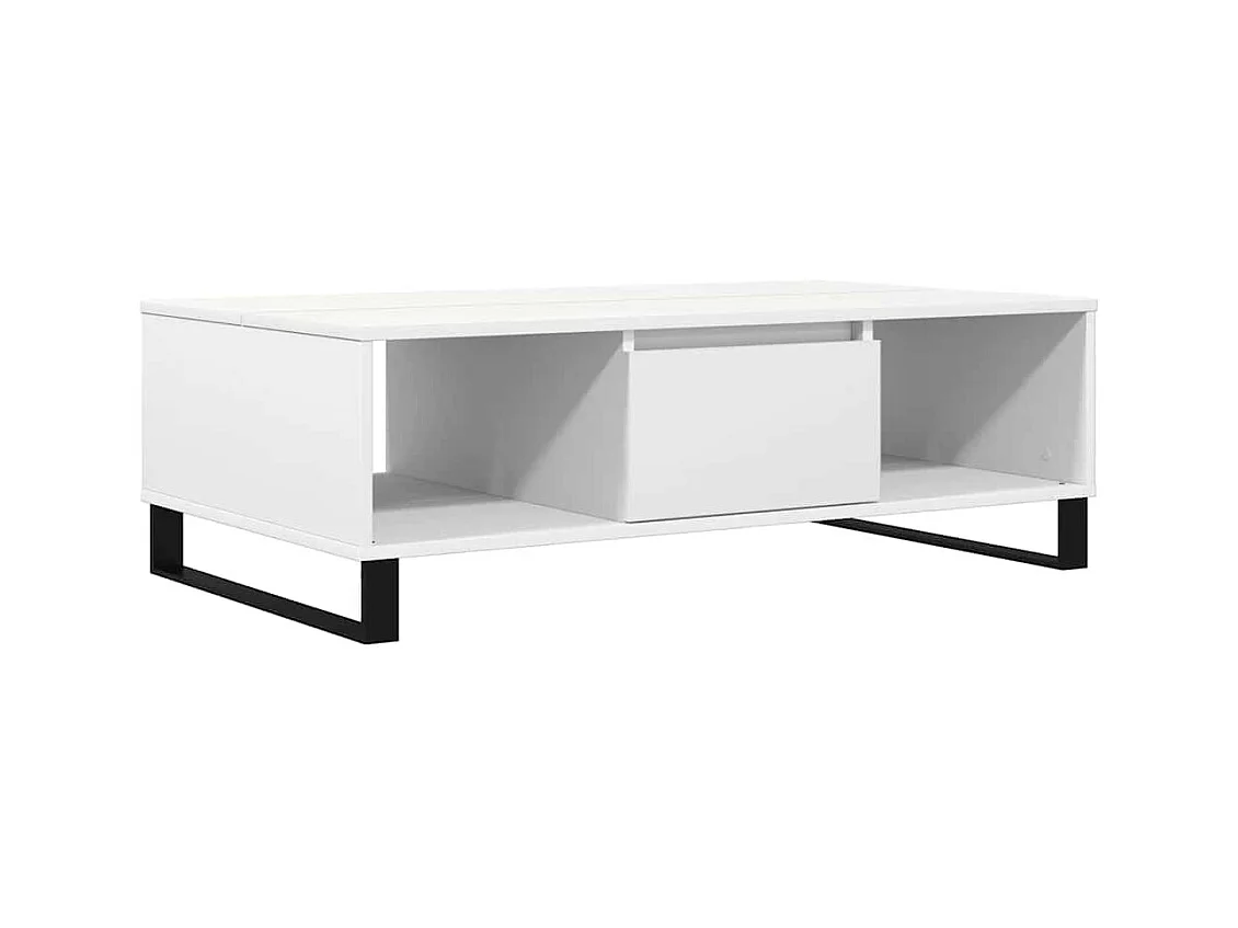 Table basse salon-Table d'appoint blanc 104x60x35 cm bois d'ingénierie SHL1712