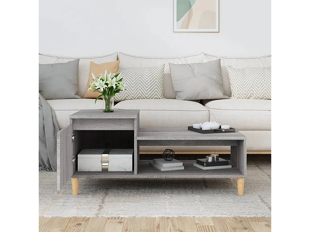 Couchtisch-Wohnzimmertisch-Beistelltische Grau Sonoma 100x50x45 cm Holzwerkstoff SHL96372