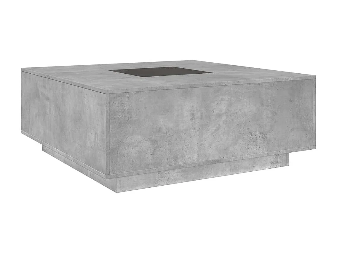 Table basse salon-Table d'appoint avec LED infini gris béton 100x100x40 cm SHL11732