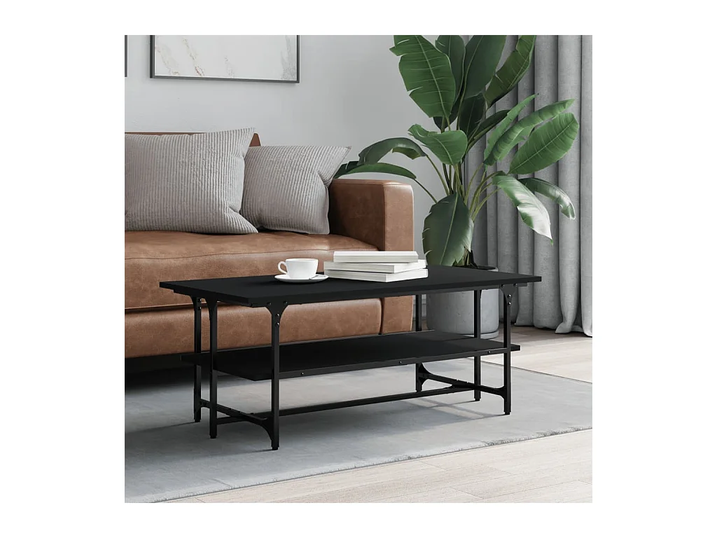 Mesa de centro-Mesa auxiliar BODO madera maciza de pino blanco 100x55x46 cm SHL30958