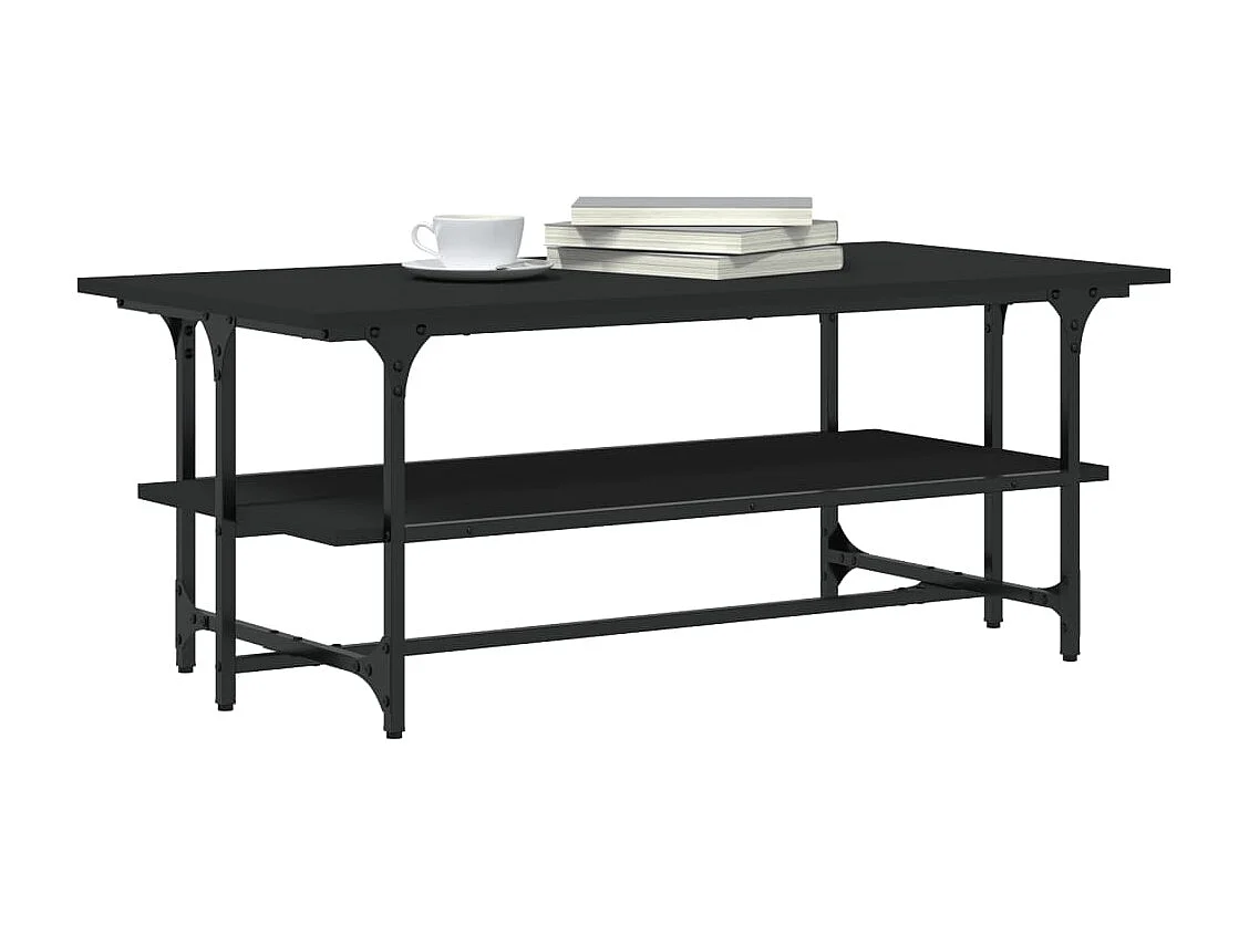 Couchtisch-Wohnzimmertisch-Beistelltische Schwarz 100x50x40 cm Holzwerkstoff SHL11096