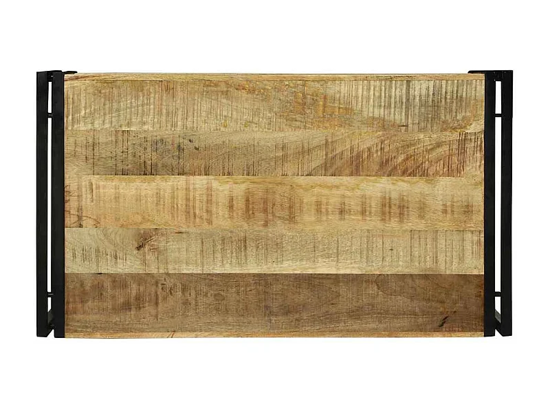 Couchtisch-Wohnzimmertisch-Beistelltische Braun 90x50x38 cm Raues Mango-Massivholz SHL89805