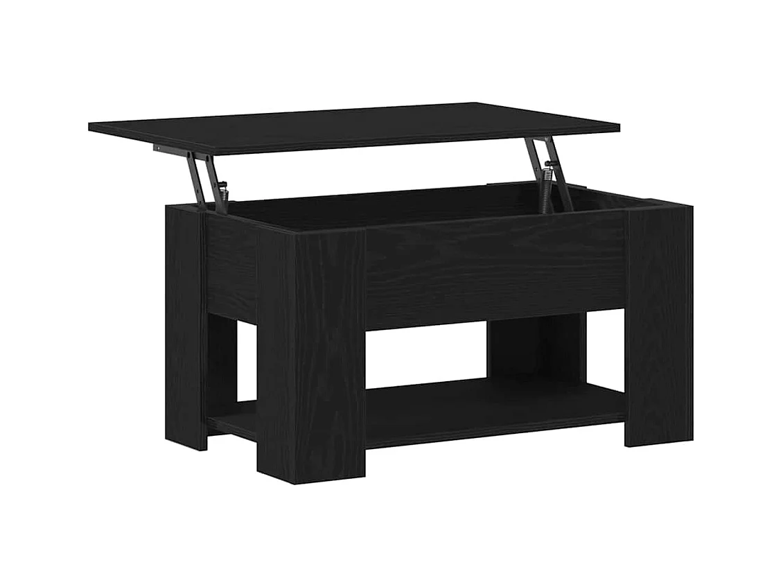 Mesa de centro-Mesa auxiliar-Mesita de centro madera contrachapada negro 60x60x30 cm SHL2191