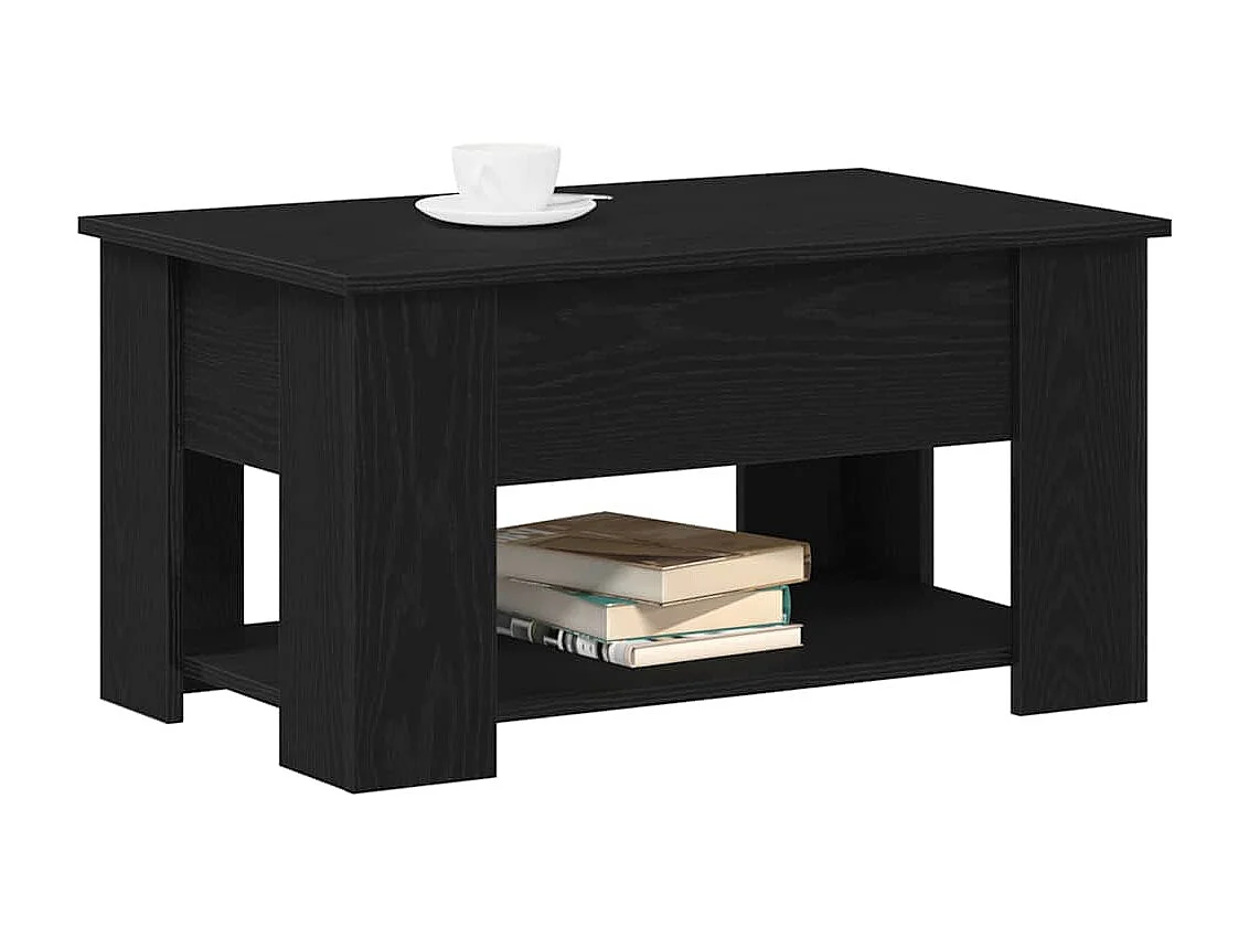 Mesa de centro-Mesa auxiliar-Mesita de centro madera contrachapada negro 60x60x30 cm SHL2191