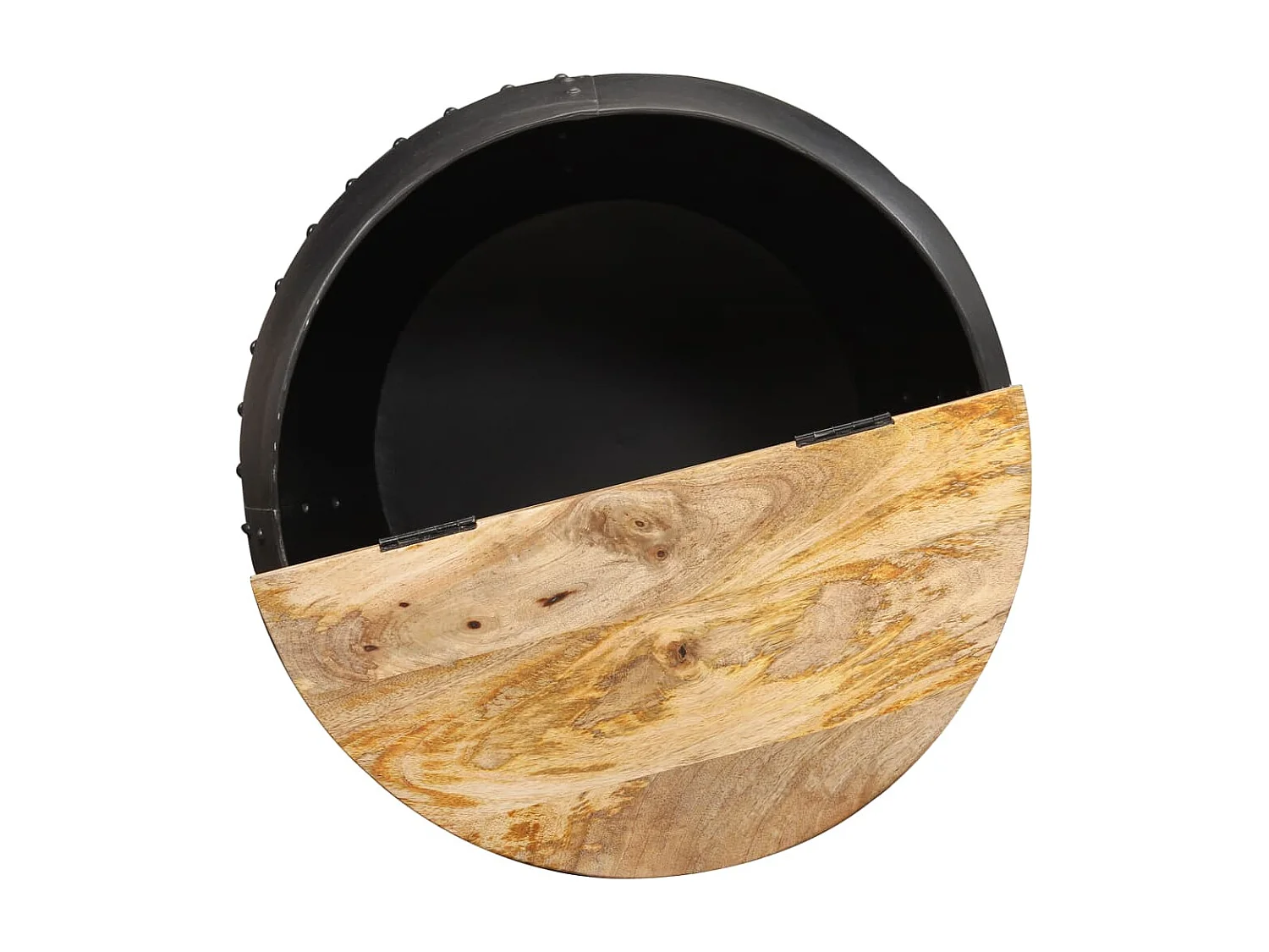 Table basse salon-Table d'appoint ronde 53x43 cm Bois de manguier massif SHL57400