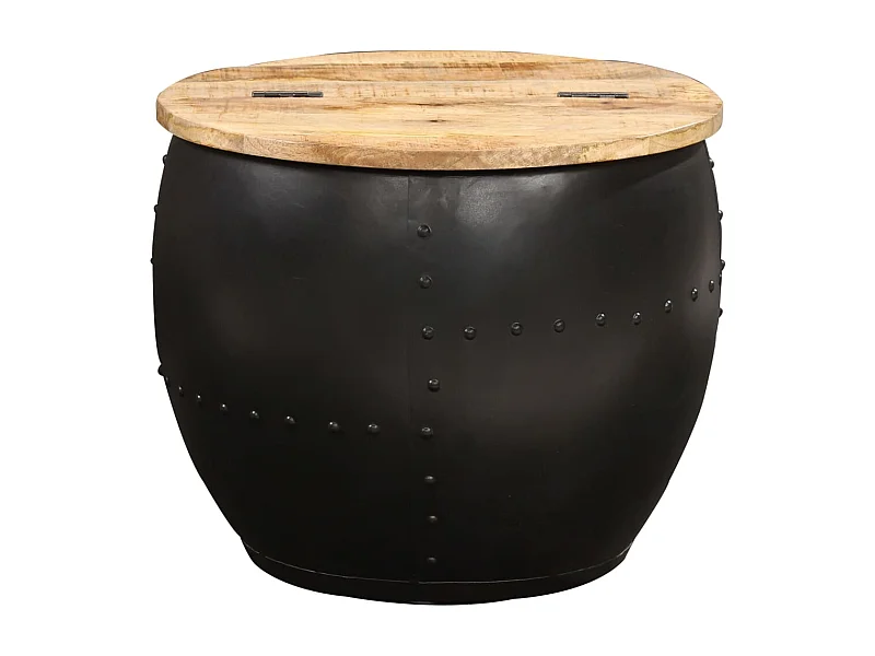 Table basse salon-Table d'appoint ronde 53x43 cm Bois de manguier massif SHL57400