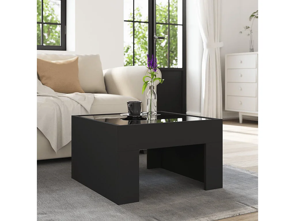 Mesa de centro-Mesa auxiliar madera contrachapada y pino marrón 80x40x30 cm SHL623725