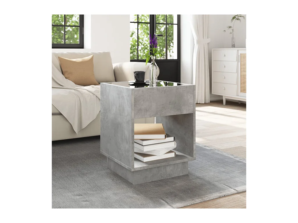 Mesa de centro-Mesa auxiliar madera de ingeniería gris Sonoma 40x40x42 cm SHL4635