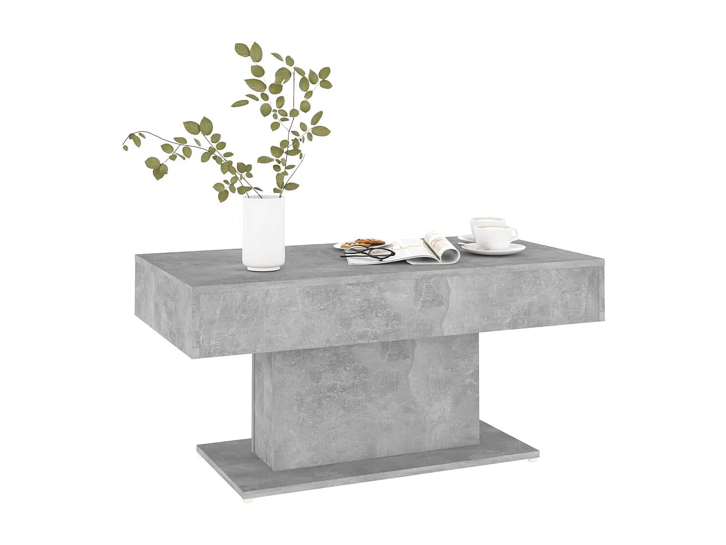 Mesa de centro | Mesa auxiliar con puertas de vidrio marrón roble 68,5x50x50 cm SHL2335