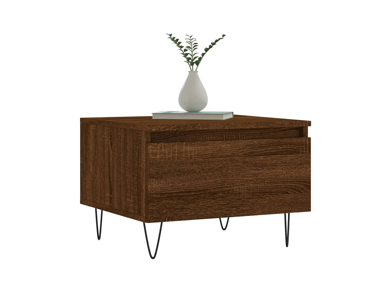 Mesa de centro | Mesa auxiliar madera maciza de mango rugosa negro 80x54x40 cm SHL4034