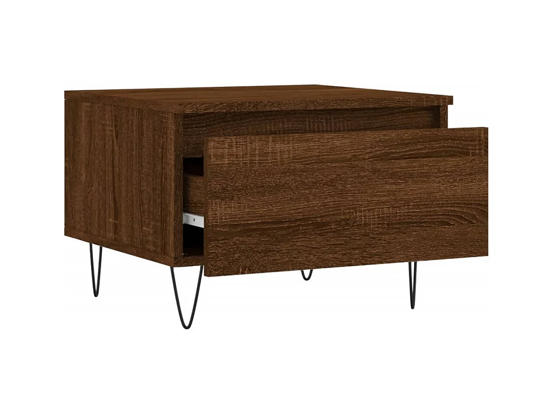 Mesa de centro | Mesa auxiliar madera maciza de mango rugosa negro 80x54x40 cm SHL4034