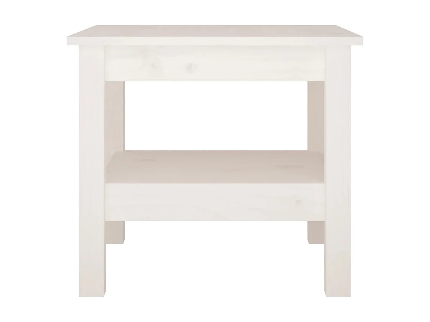 Salontafel | Bijzettafel | Koffietafel Wit 45x45x40 cm Massief grenenhout