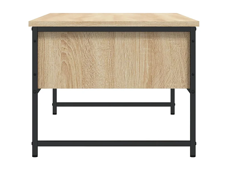 Mesa de centro-Mesa auxiliar de madera maciza de acacia 80x80x30 cm SHL434531