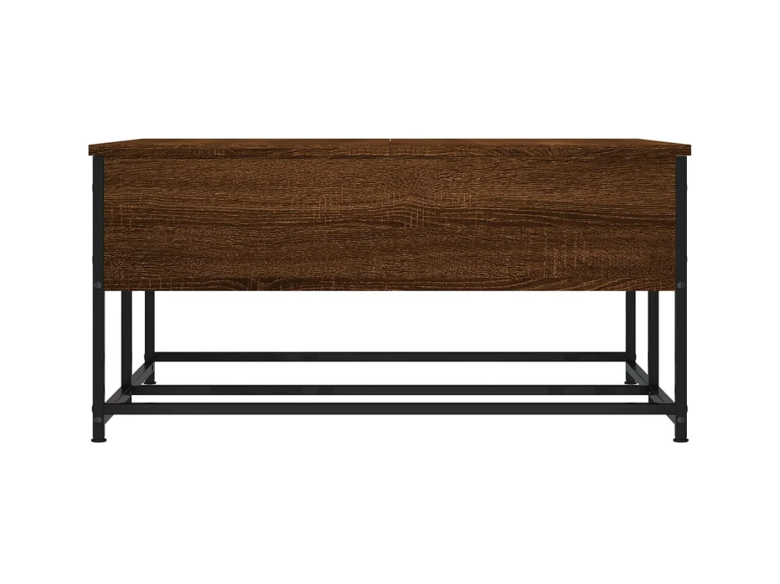 Mesa de centro-Mesa auxiliar con patas de metal 2 uds roble Sonoma 50x50x40cm SHL344