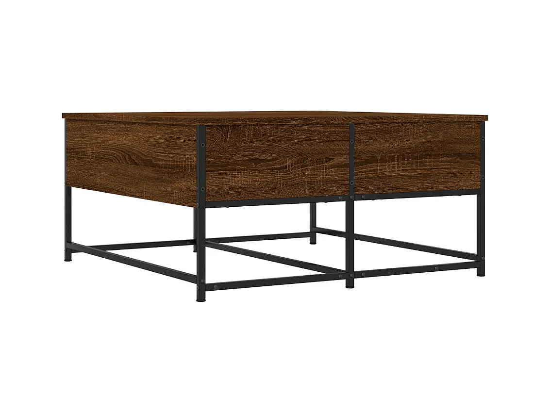 Mesa de centro-Mesa auxiliar con patas de metal 2 uds roble Sonoma 50x50x40cm SHL344