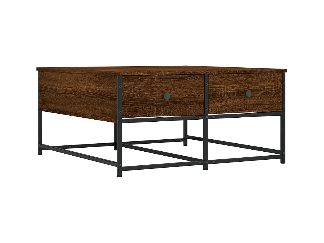 Table basse salon-Table d'appoint chêne marron 80x80x40 cm bois d'ingénierie SHL96734