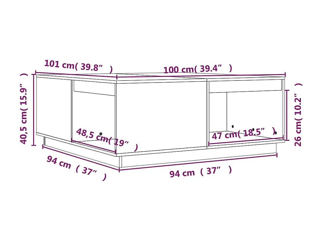 Mesa de centro | Mesa auxiliar madera contrachapada gris Sonoma 50x50x40 cm SHL814563