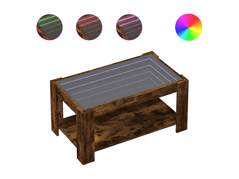 Mesa de centro-Mesa auxiliar madera contrachapada roble ahumado 40x40x30 cm SHL3795