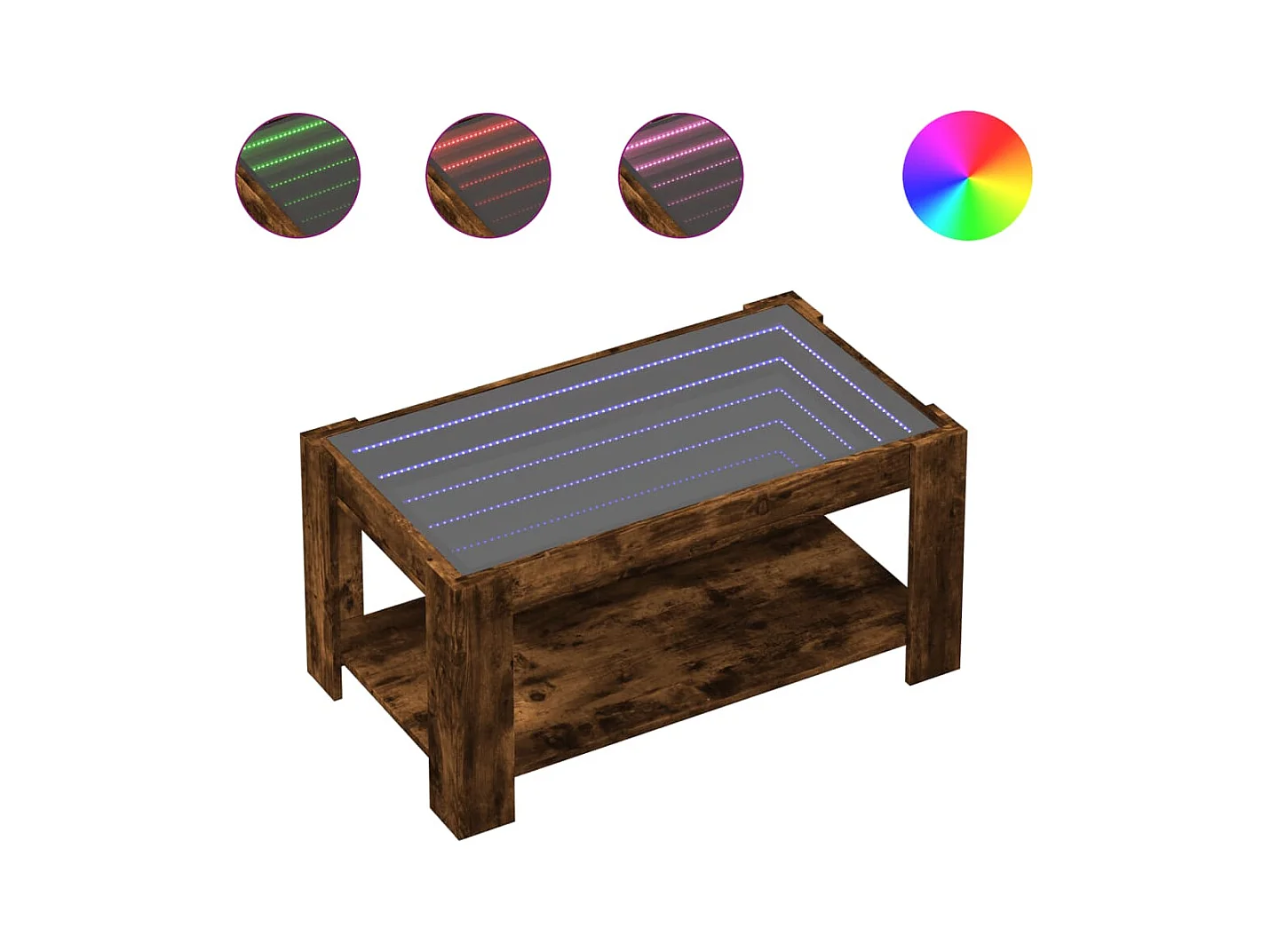 Mesa de centro-Mesa auxiliar madera contrachapada roble ahumado 40x40x30 cm SHL3795