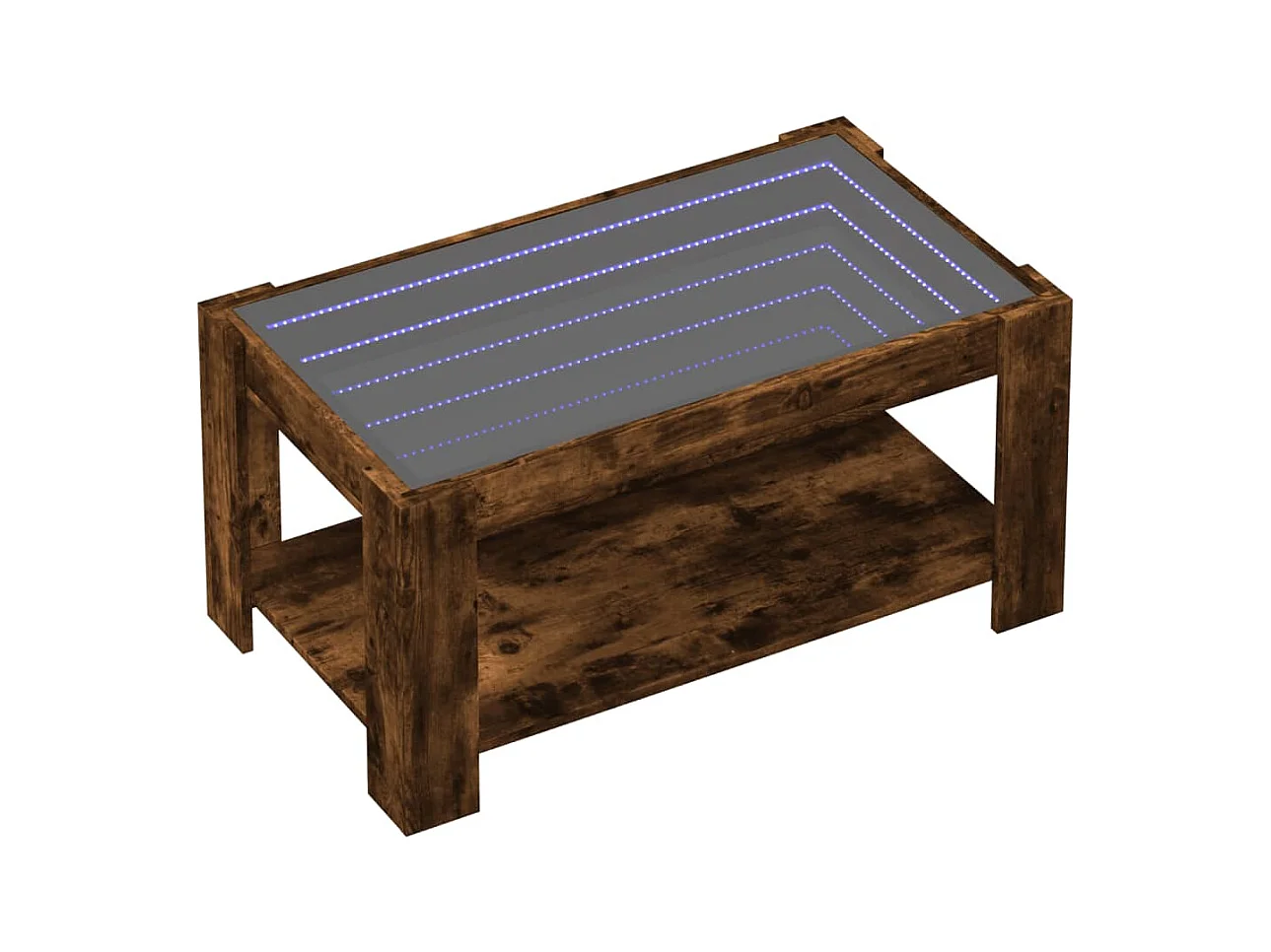 Mesa de centro-Mesa auxiliar madera contrachapada roble ahumado 40x40x30 cm SHL3795