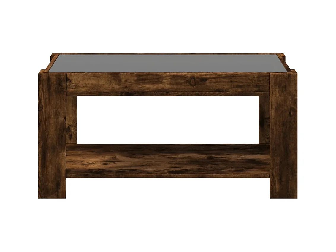 Mesa de centro-Mesa auxiliar madera contrachapada roble ahumado 40x40x30 cm SHL3795