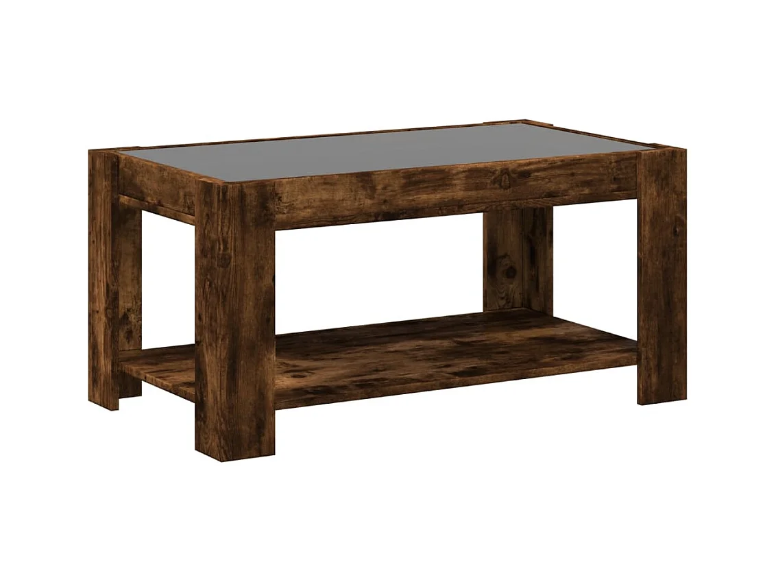 Mesa de centro-Mesa auxiliar madera contrachapada roble ahumado 40x40x30 cm SHL3795