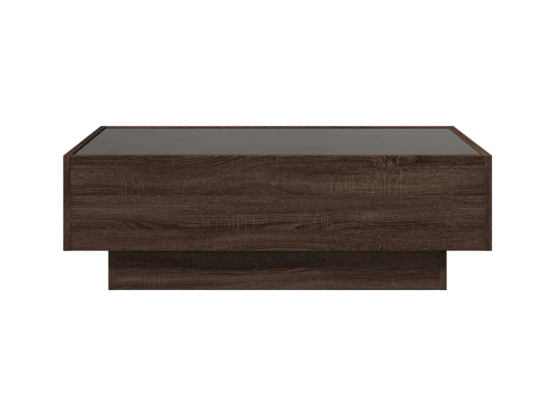 Table basse salon-Table d'appoint avec LED chêne marron 90x50x30 cm bois d'ingénierie SHL48482