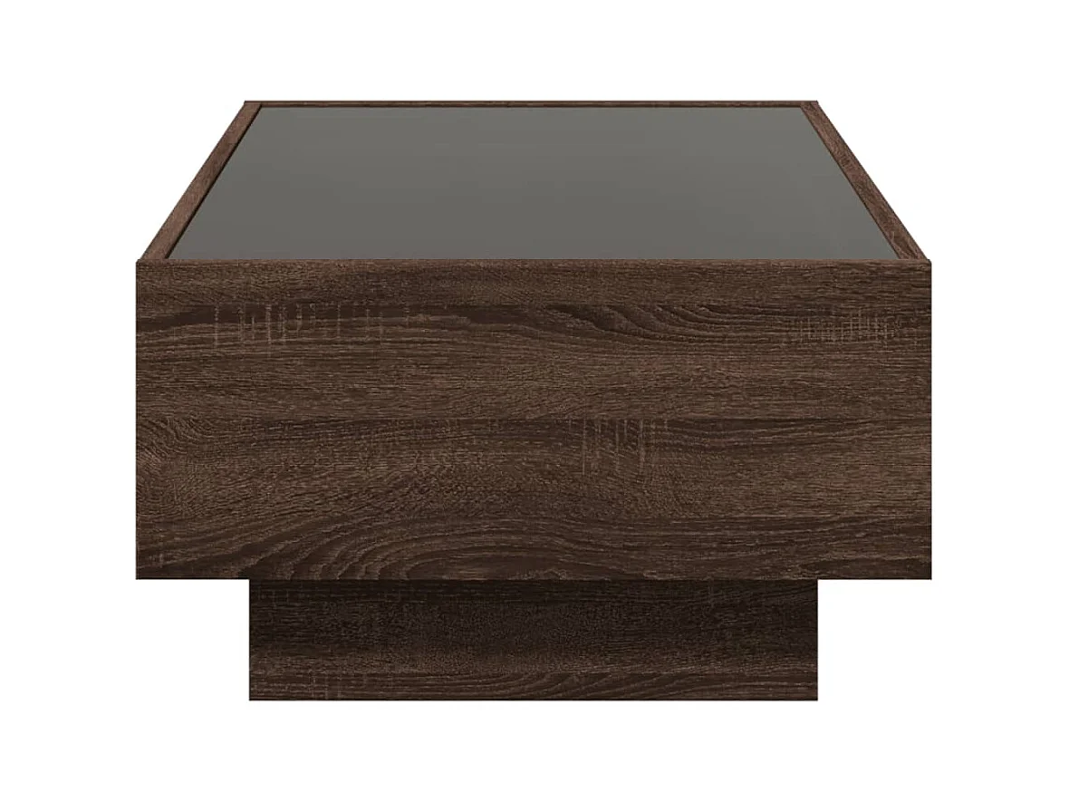 Table basse salon-Table d'appoint avec LED chêne marron 90x50x30 cm bois d'ingénierie SHL48482