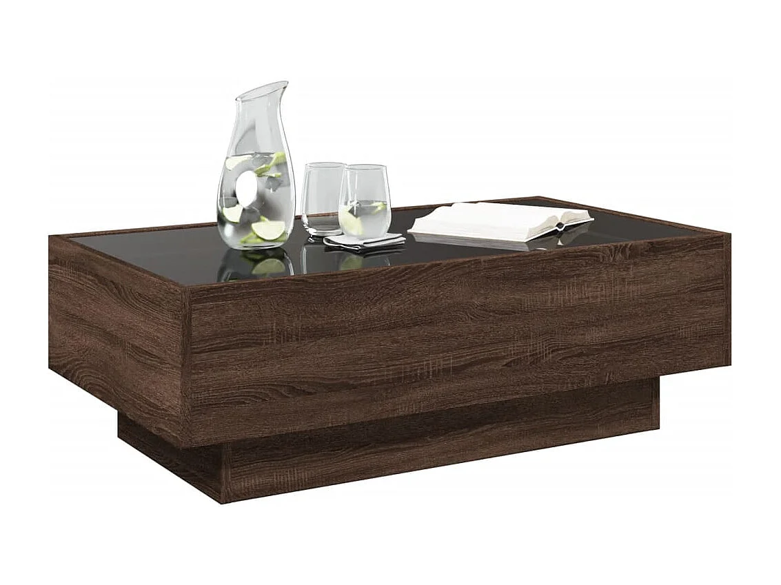 LED Couchtisch-Beistelltische-Sofatisch Braun Eichen-Optik 90x50x30 cm Holzwerkstoff SHL75461