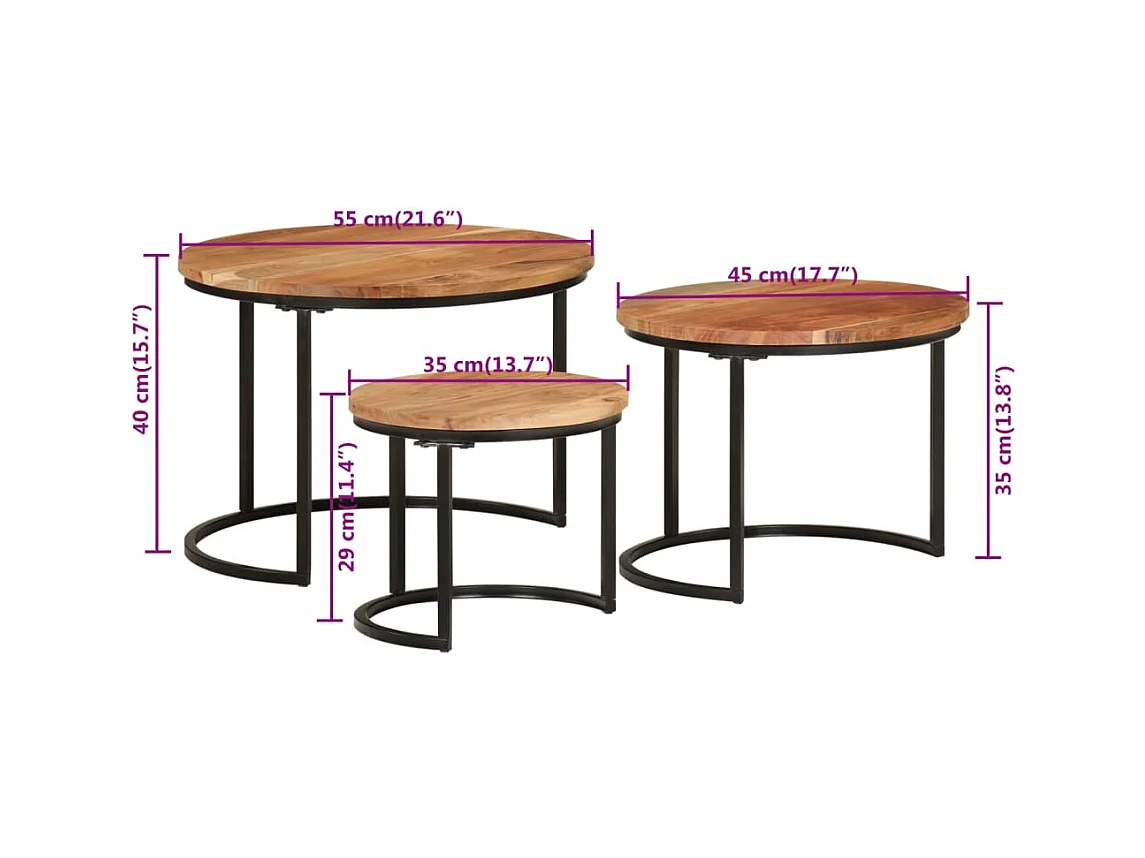 Mesa de centro | Mesa auxiliar con Infinity LED roble ahumado 90x53x30 cm SHL4472