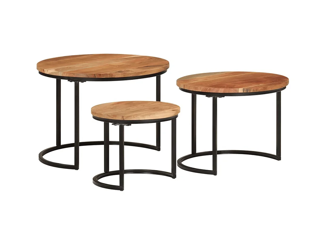 Tables gigognes 3 pièces bois massif d'acacia SHL18050