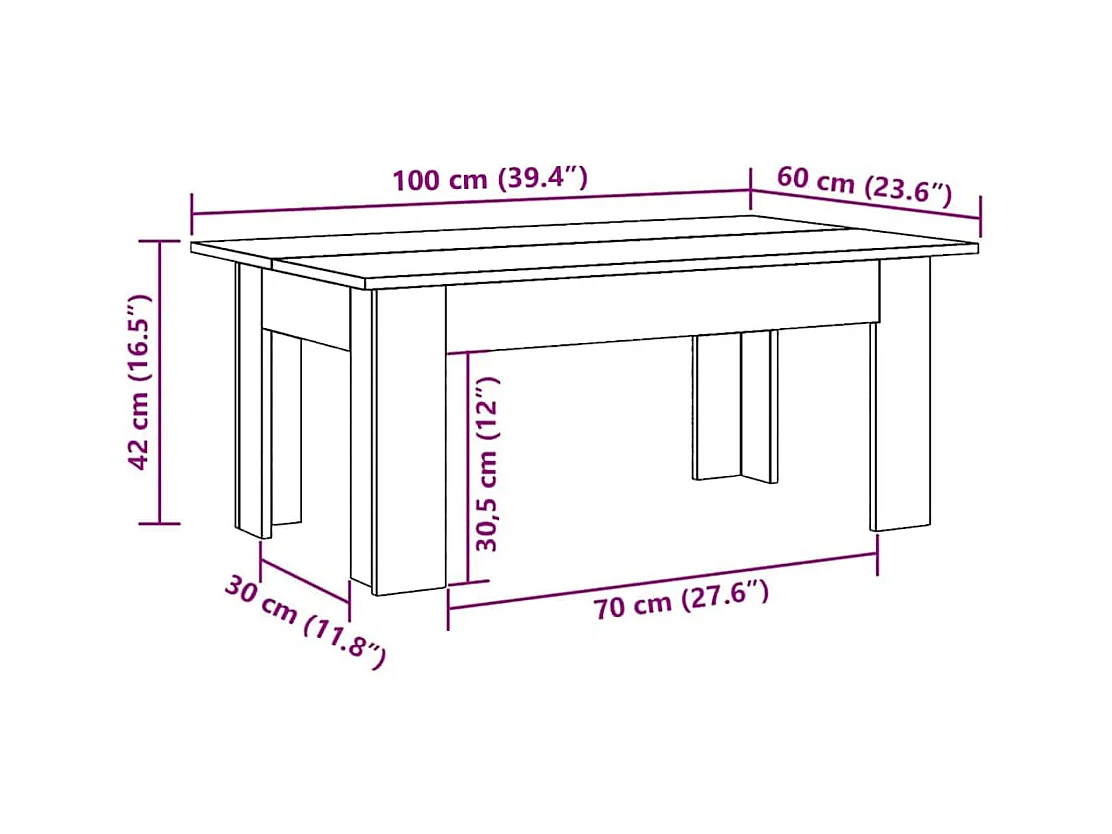 Mesa de centro | Mesa auxiliar con luces LED negro 100x100x31 cm SHL4588