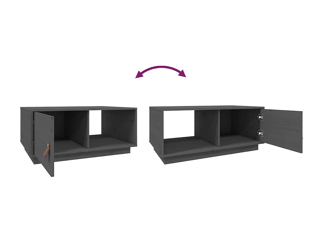 Couchtisch-Sofatisch-Beistelltische Grau 80x50x35,5 cm Massivholz Kiefer SHL5359