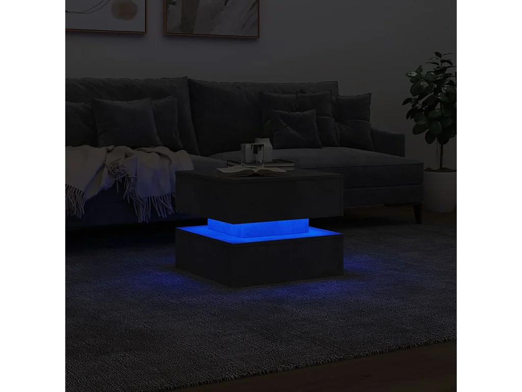 Couchtisch mit LED-Leuchten Betongrau 50x50x40 cm SHL2741