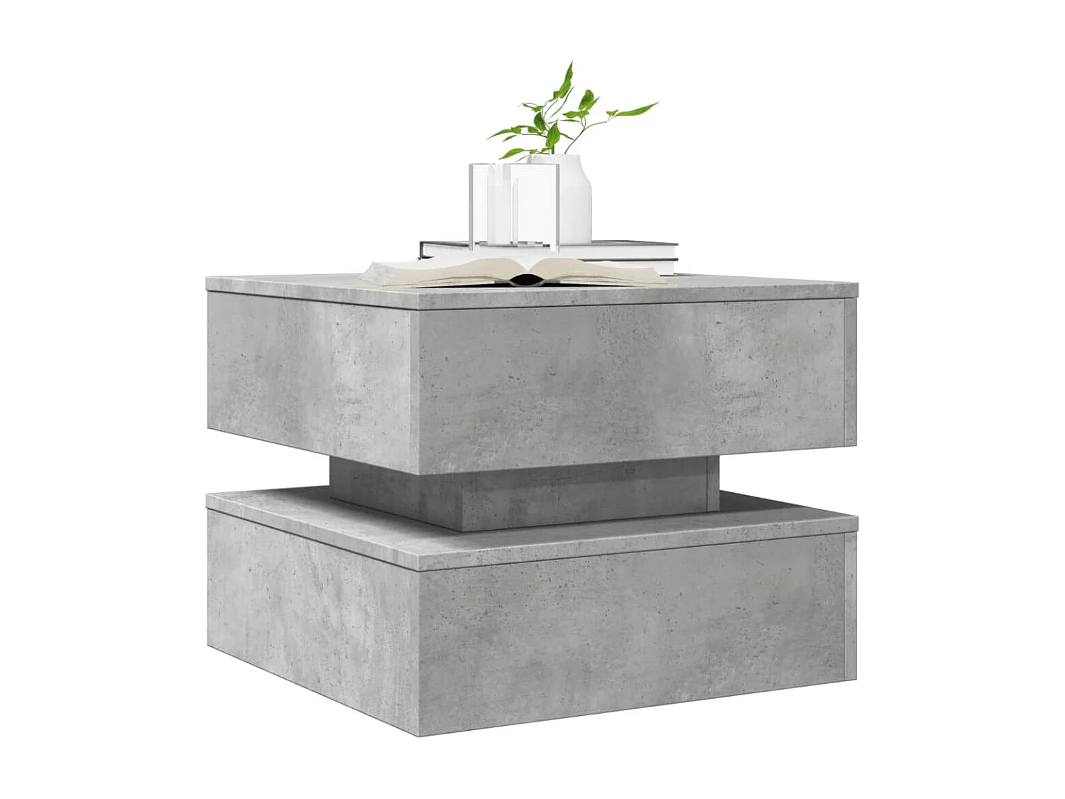 Couchtisch mit LED-Leuchten Betongrau 50x50x40 cm SHL2741