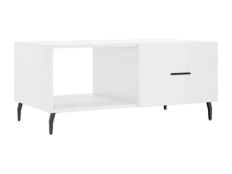 Table basse salon-Table d'appoint Blanc brillant 90x50x40 cm Bois d'ingénierie SHL94185