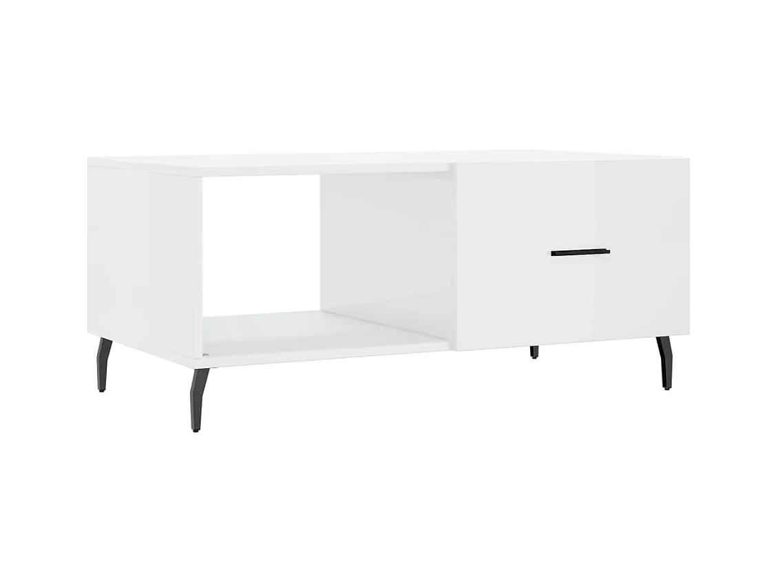 Table basse salon-Table d'appoint Blanc brillant 90x50x40 cm Bois d'ingénierie SHL94185