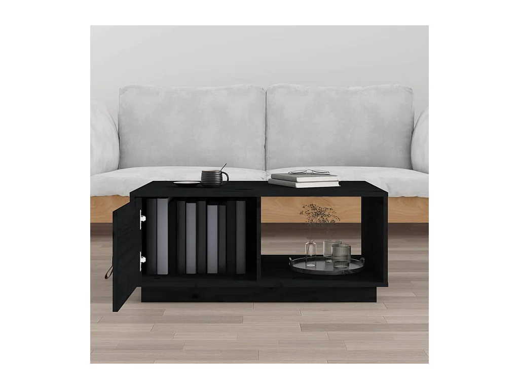 Mesa de centro | Mesa auxiliar madera contrachapada negro 90x50x36,5 cm SHL2289