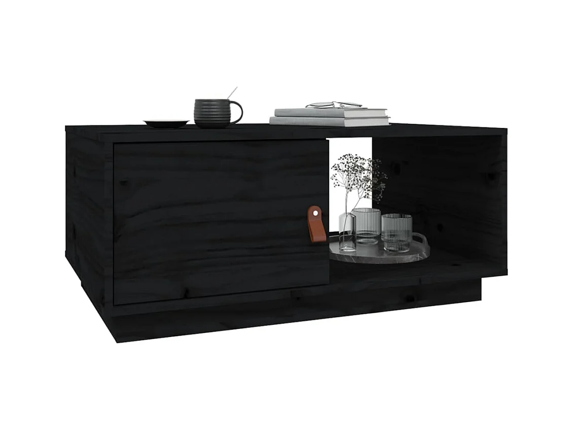 Mesa de centro | Mesa auxiliar madera contrachapada negro 90x50x36,5 cm SHL2289