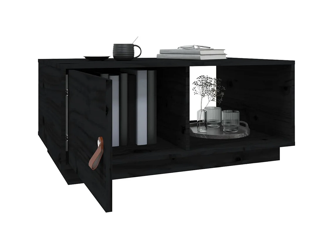 Mesa de centro | Mesa auxiliar madera contrachapada negro 90x50x36,5 cm SHL2289