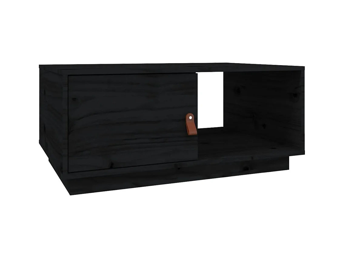 Table basse salon-Table d'appoint Noir 80x50x35,5 cm Bois massif de pin SHL75780