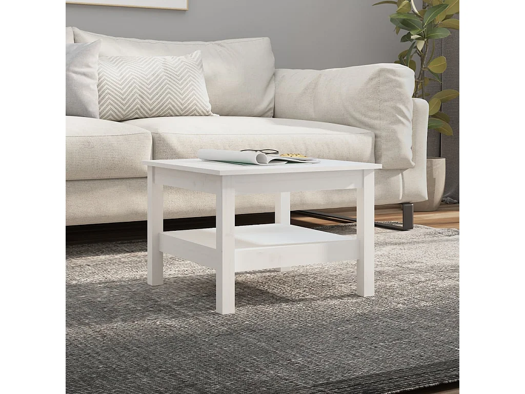 Mesa de centro | Mesa auxiliar madera contrachapada gris hormigón 60x50x36,5 cm SHL378976