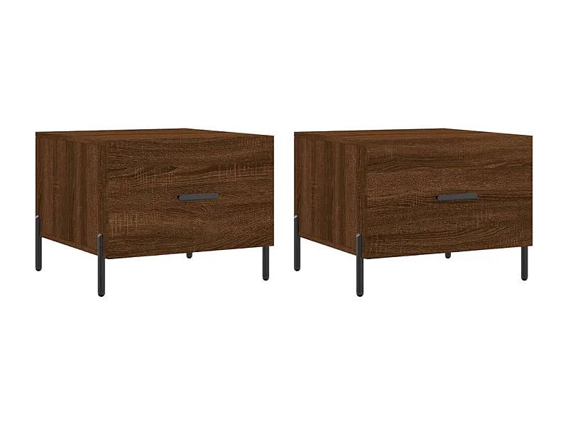 Lot de 2 Tables basses-Tables d'appoint chêne marron 50x50x40 cm bois d'ingénierie SHL52158