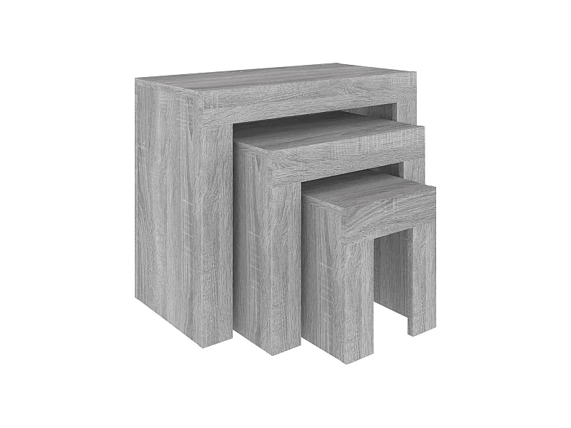 Tables basses gigognes 3 pièces sonoma gris bois d'ingénierie SHL56053