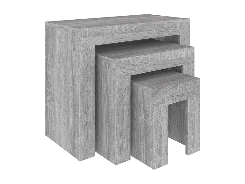 Tables basses gigognes 3 pièces sonoma gris bois d'ingénierie SHL56053