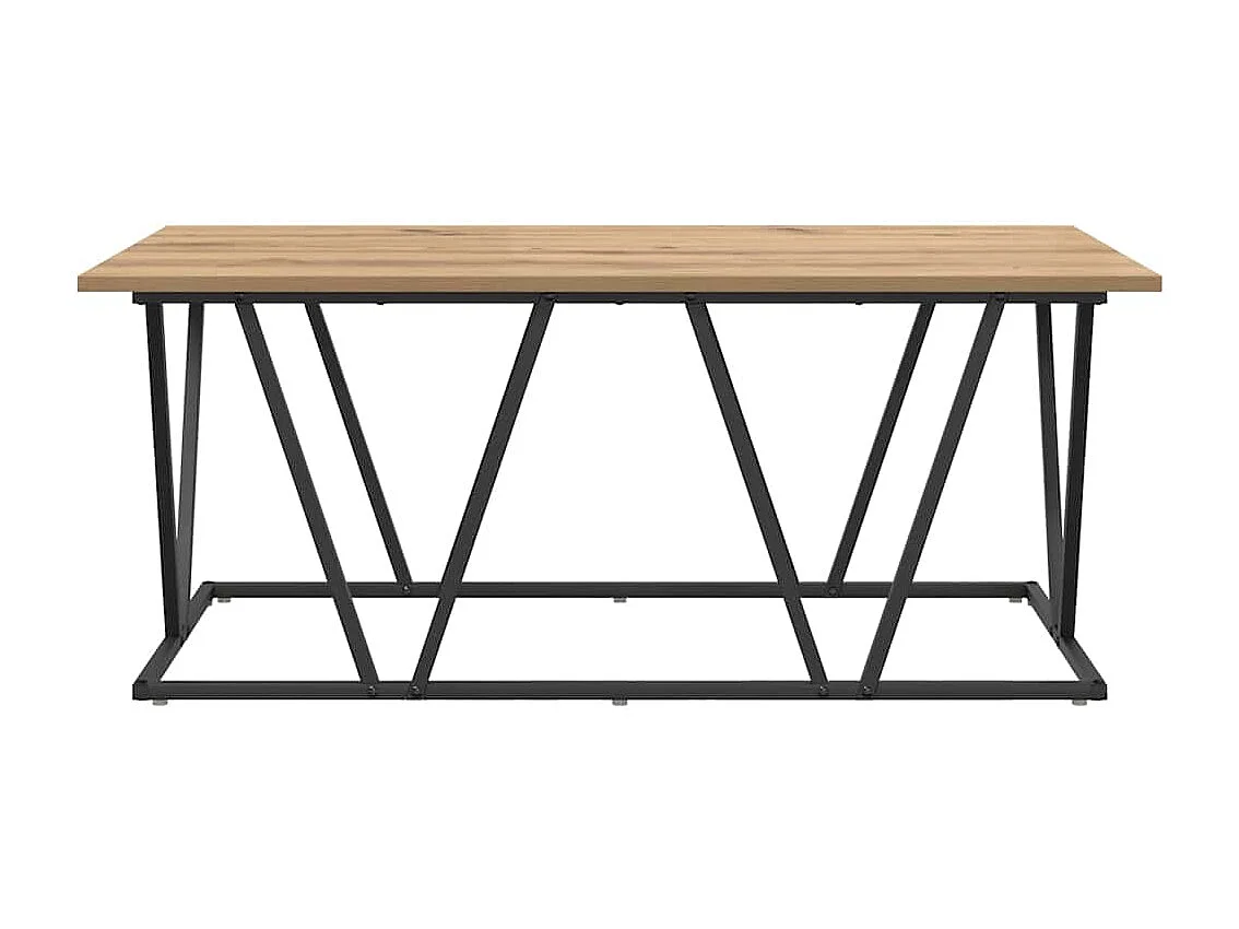 Couchtisch-Wohnzimmertisch-Beistelltische Artisan-Eiche 100x50x40 cm Sperrholz und Metall SHL87638