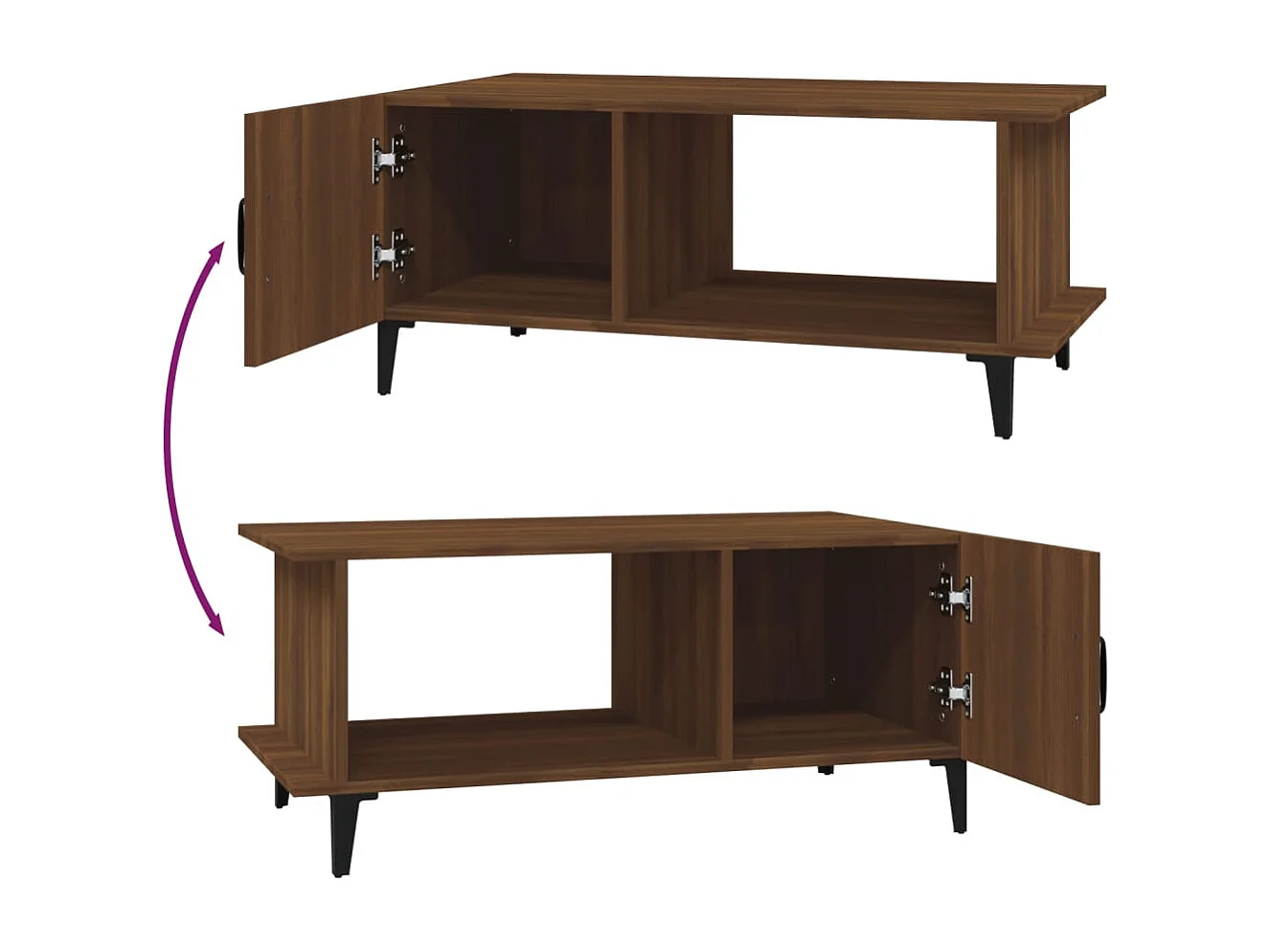 Mesa de centro | Mesa auxiliar madera contrachapada negro 90x44,5x45 cm SHL1263