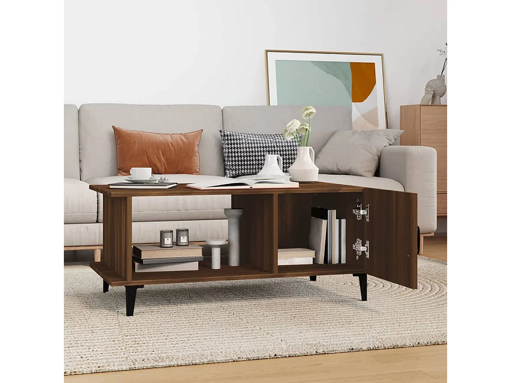 Mesa de centro | Mesa auxiliar madera contrachapada negro 90x44,5x45 cm SHL1263