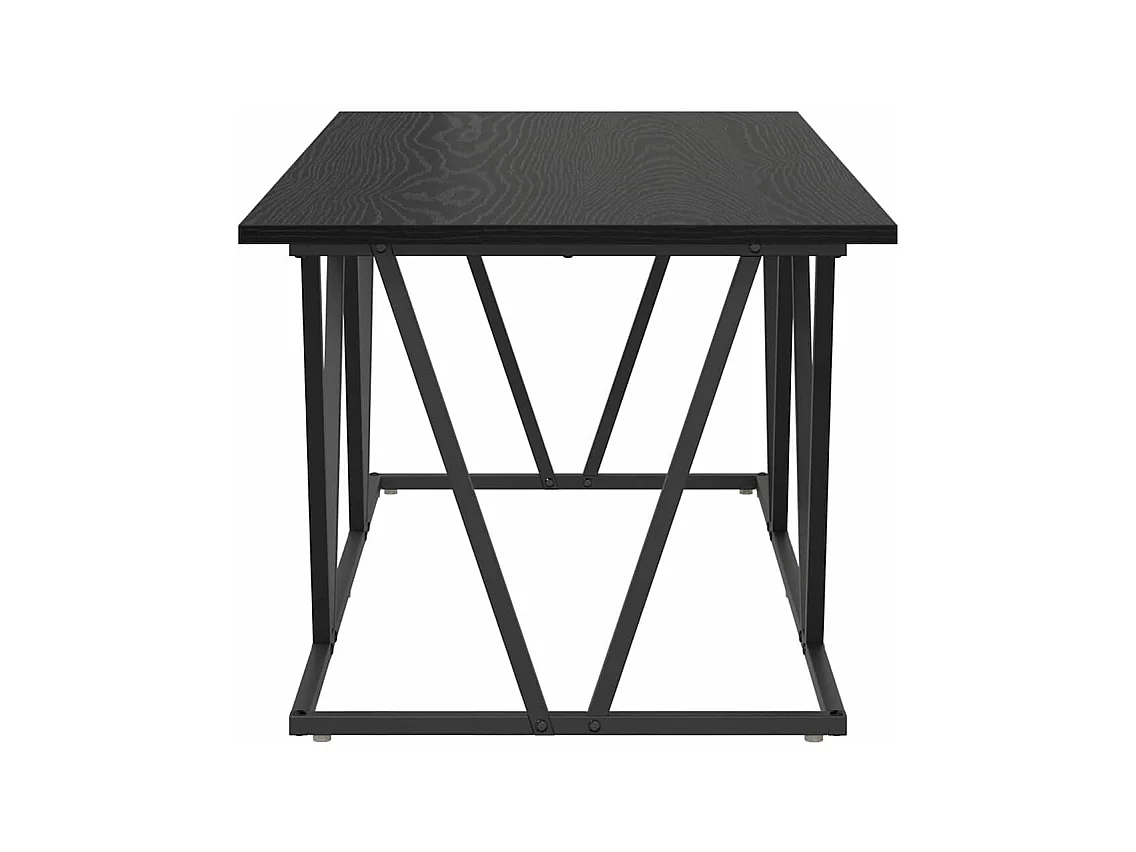Table basse salon noire en chêne 100x50x40cm Bois d'ingénierie et métal SHL53864